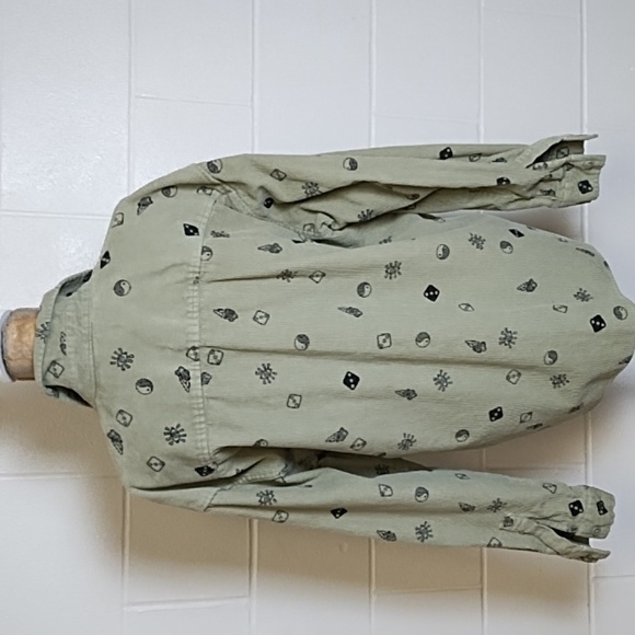 Lucky Green Craps High Roller Corduroy Button-Down Dice Shirt 100 % Cotton Large - Picture 2 of 11